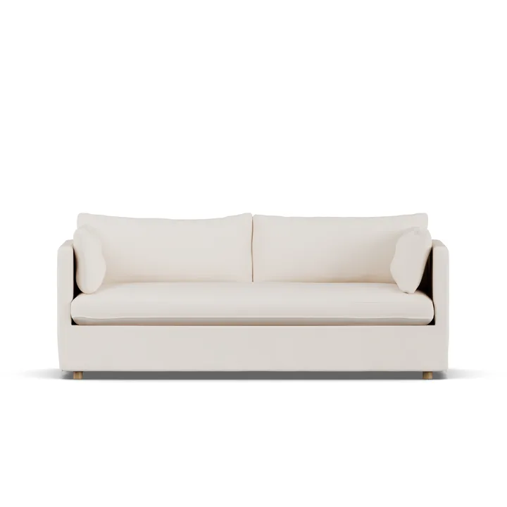 Sofá Linnevik - Caleido beige 9600-roble blanco aceitado, 3 plazas, con faldón - 1898