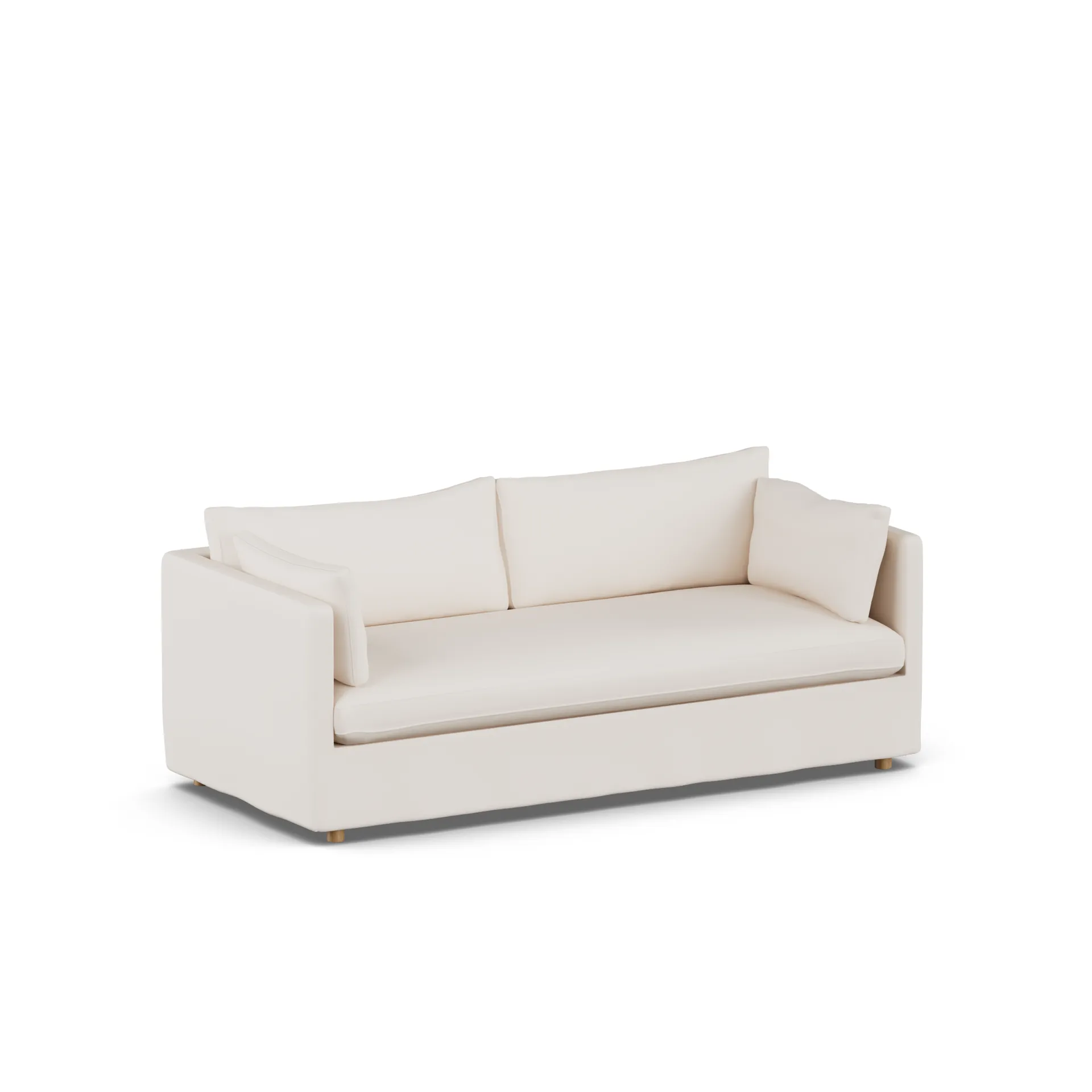 Sofá Linnevik, Caleido beige 9600-roble blanco aceitado, 3 plazas, con faldón 1898