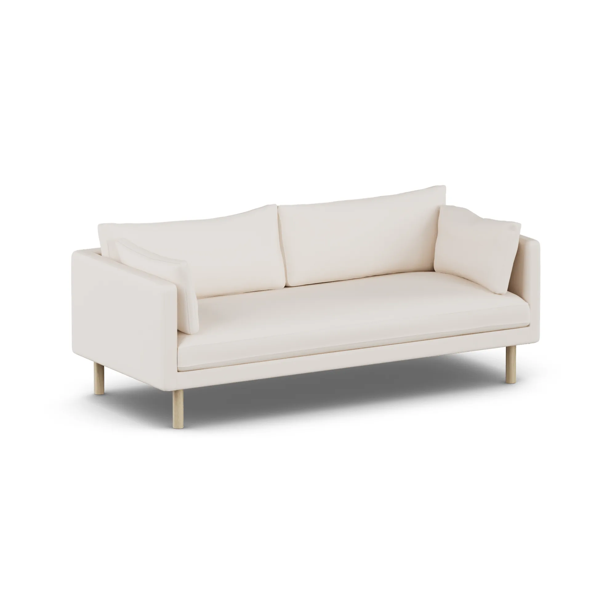 Sofá Linnevik, Caleido Beige 9600-roble blanco aceitado, 3 plazas, sin faldón 1898