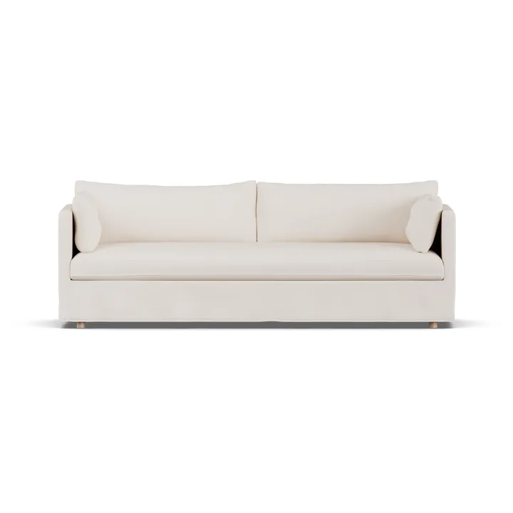 Sofá Linnevik - Caleido beige 9600-roble blanco aceitado, 4 plazas, con faldón - 1898