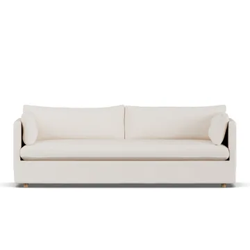 Sofá Linnevik - Caleido beige 9600-roble blanco aceitado, 4 plazas, con faldón - 1898
