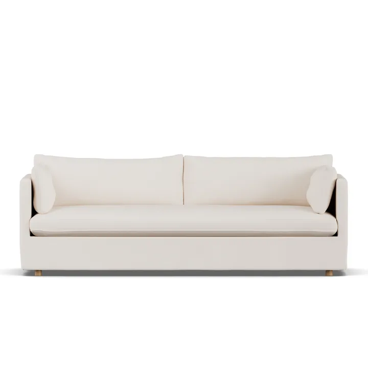 Sofá Linnevik - Caleido beige 9600-roble blanco aceitado, 4 plazas, con faldón - 1898