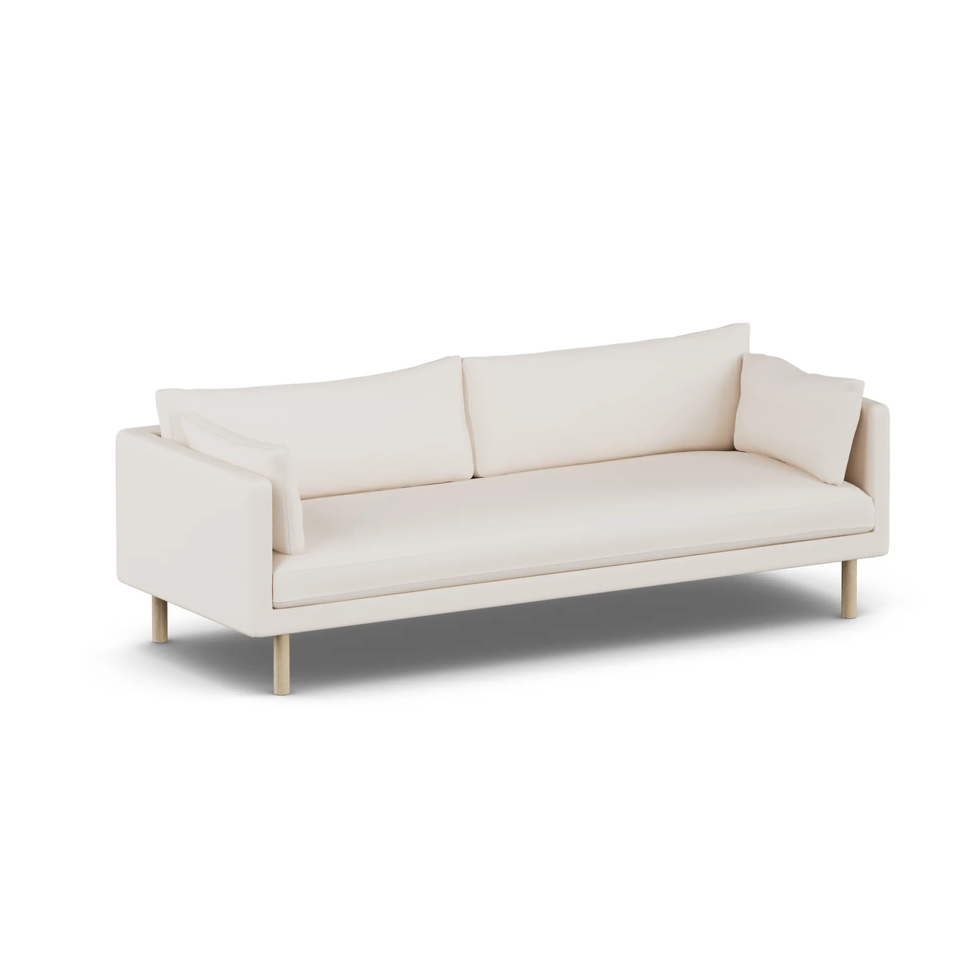 Sofá Linnevik, Caleido Beige 9600-roble blanco aceitado, 4 plazas, sin faldón 1898