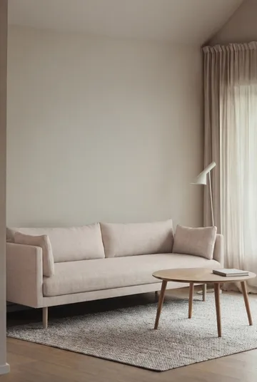 Sofá Linnevik - Caleido Beige 9600-roble blanco aceitado, 4 plazas, sin faldón - 1898