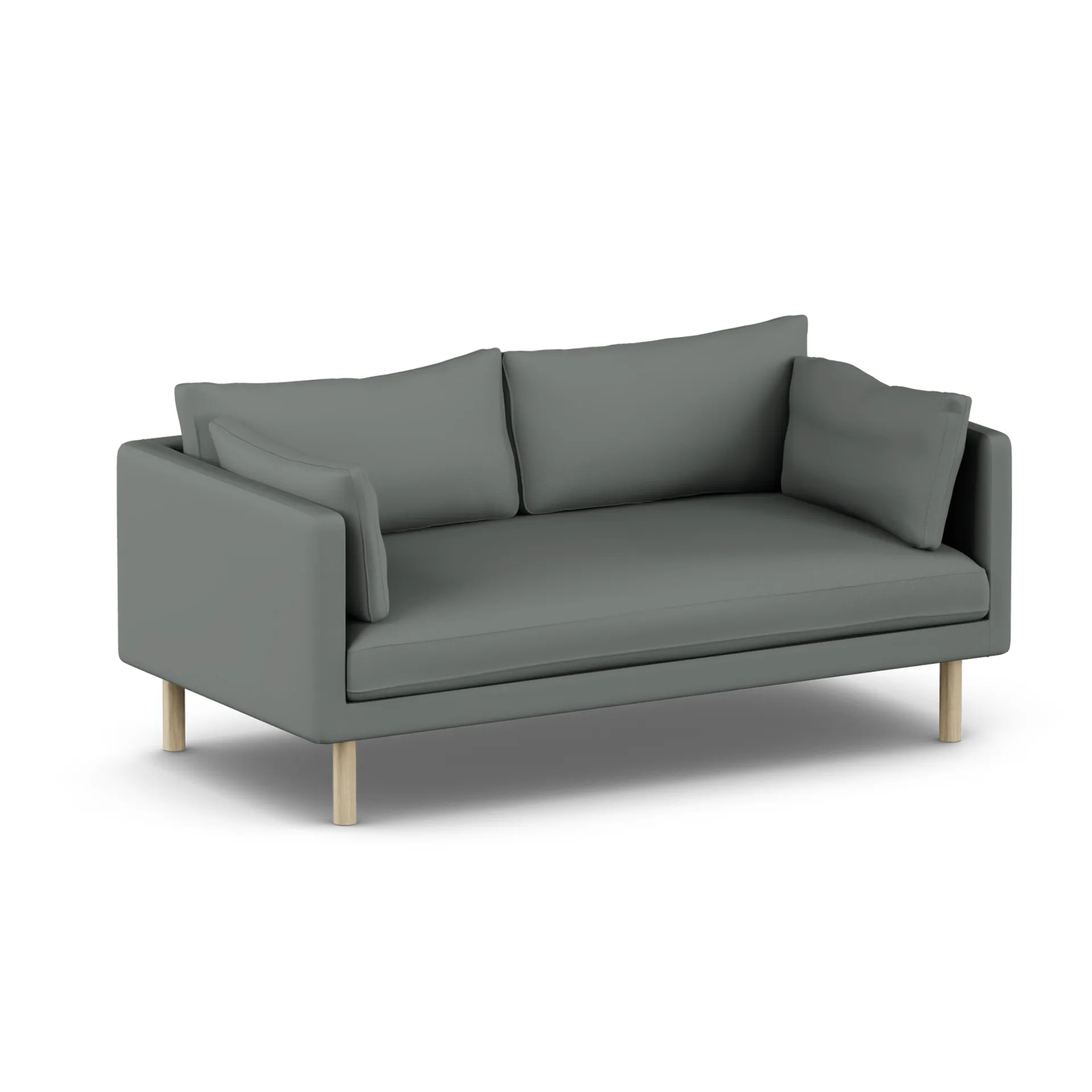 Sofá Linnevik, Caleido Grey 1240-roble blanco aceitado, 2 plazas, sin faldón 1898