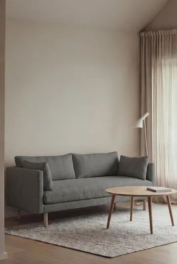 Sofá Linnevik - Caleido Grey 1240-roble blanco aceitado, 2 plazas, sin faldón - 1898