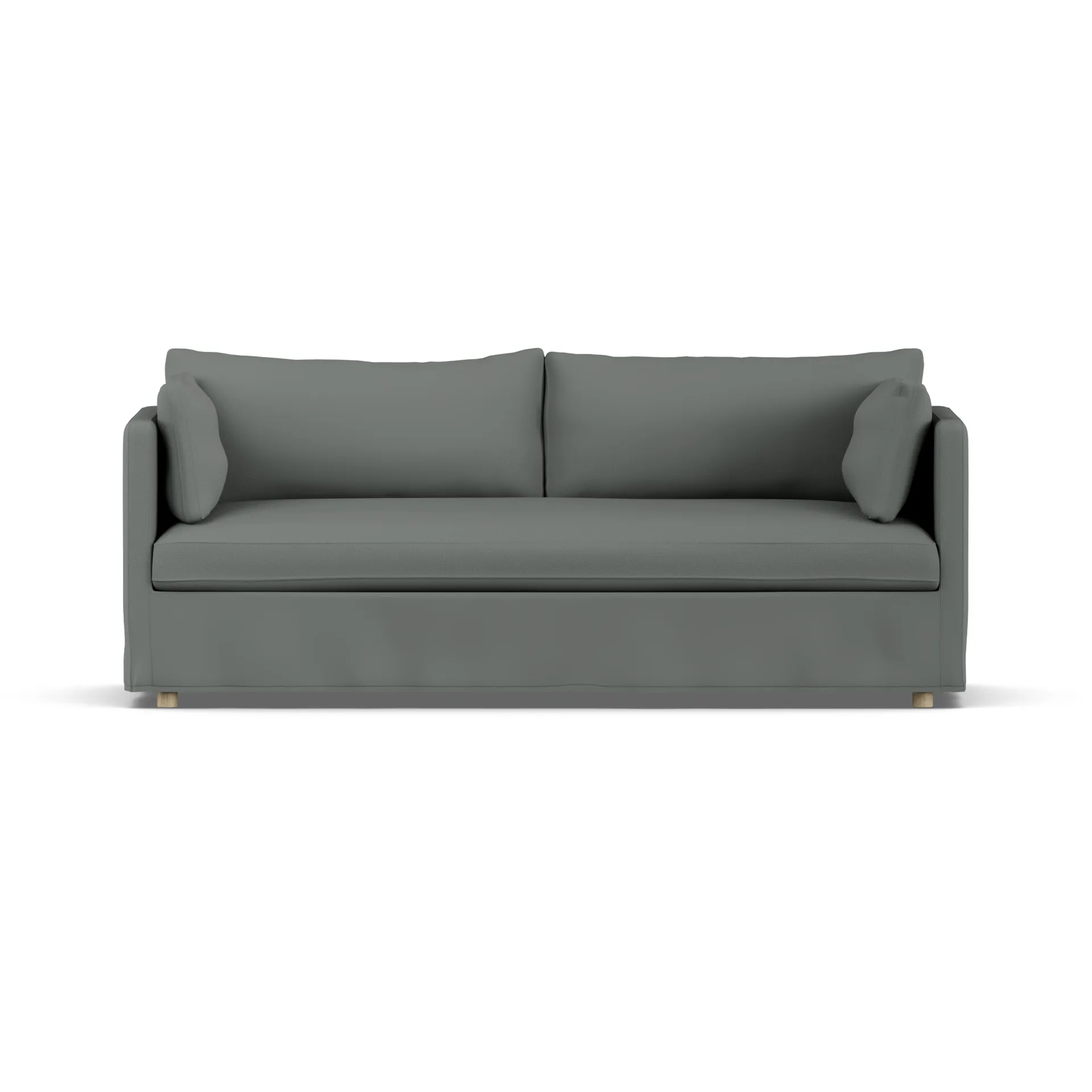 Sofá Linnevik, Caleido Grey 1240-roble blanco aceitado, 3 plazas, con faldón 1898