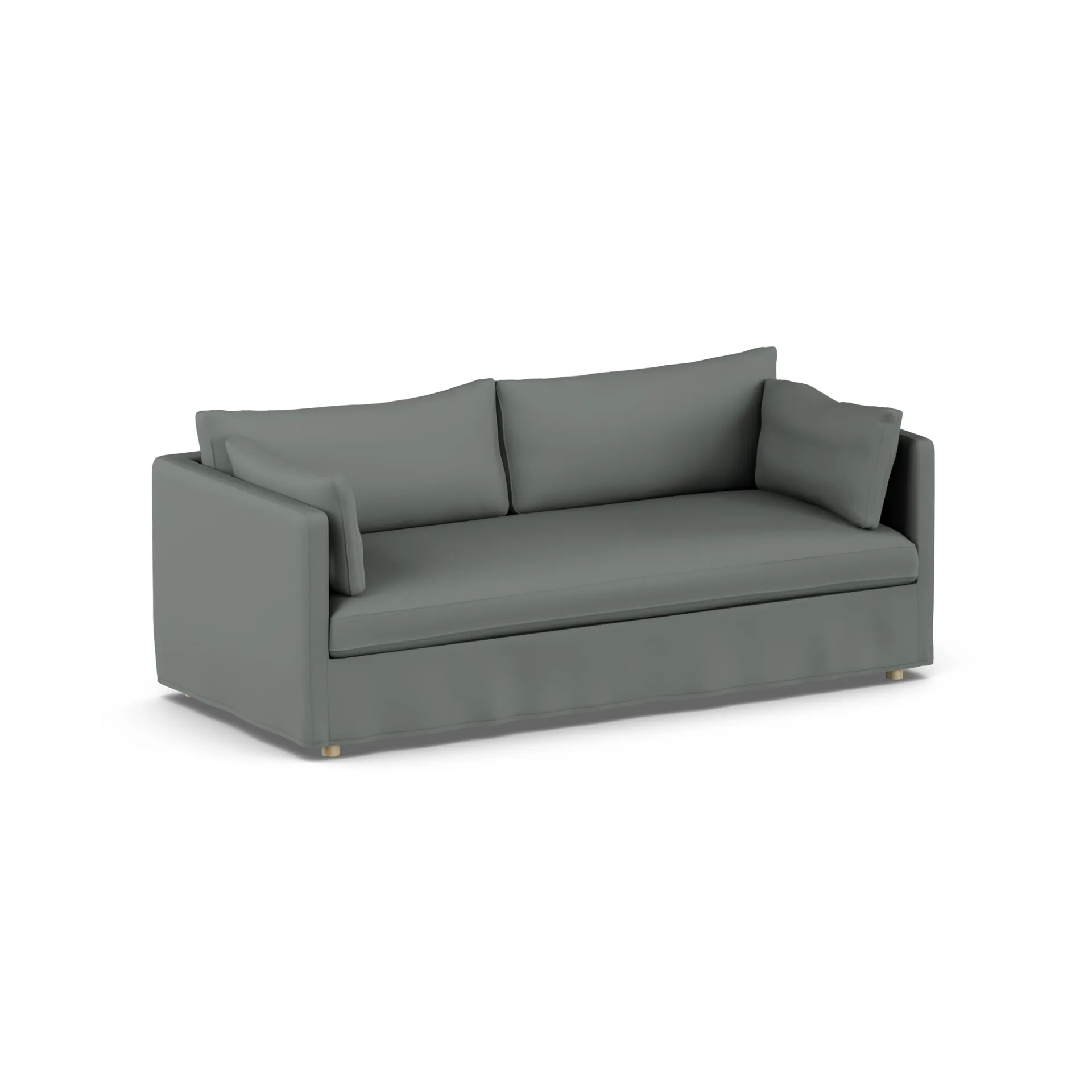Sofá Linnevik, Caleido Grey 1240-roble blanco aceitado, 3 plazas, con faldón 1898