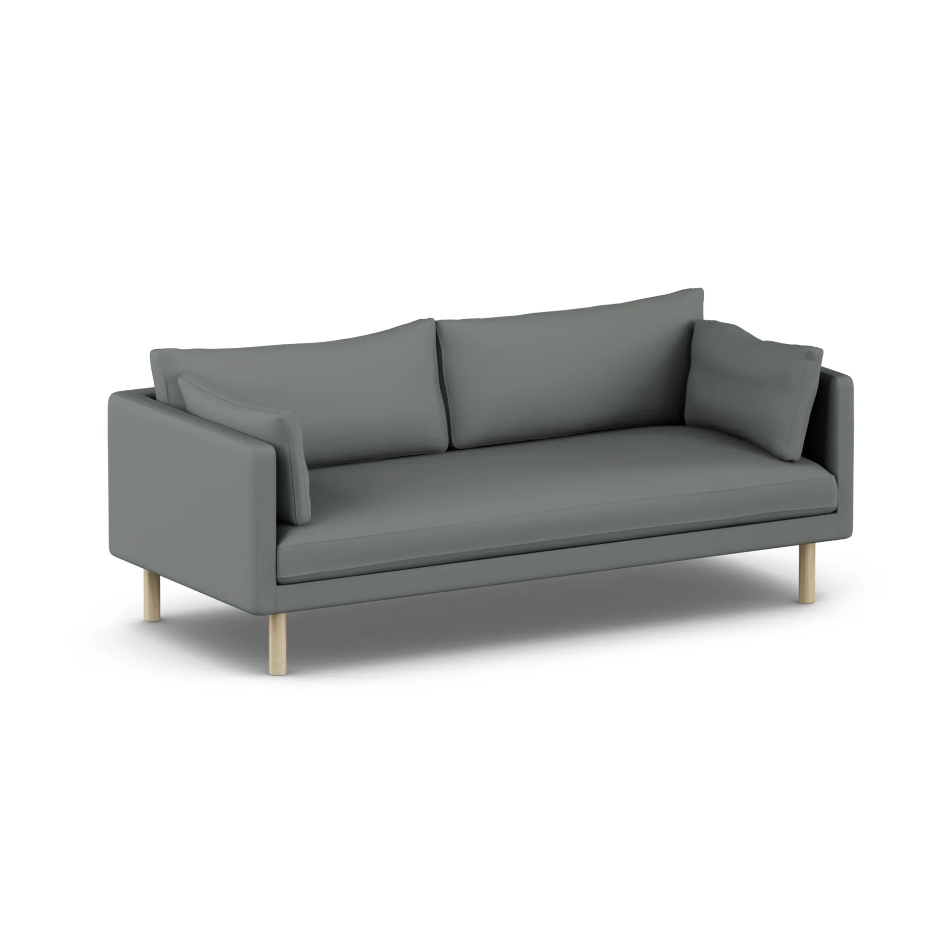 Sofá Linnevik, Caleido Grey 1240-roble blanco aceitado, 3 plazas, sin faldón 1898