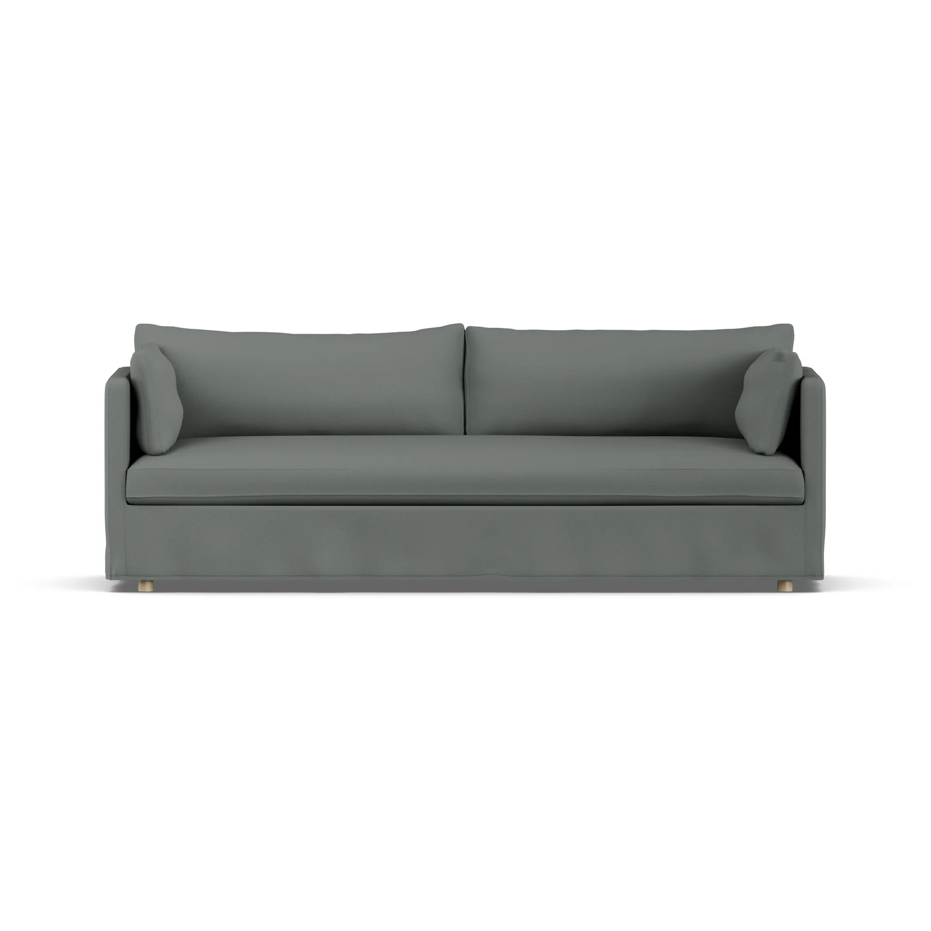 Sofá Linnevik, Caleido grey 1240-roble blanco aceitado, 4 plazas, con faldón 1898