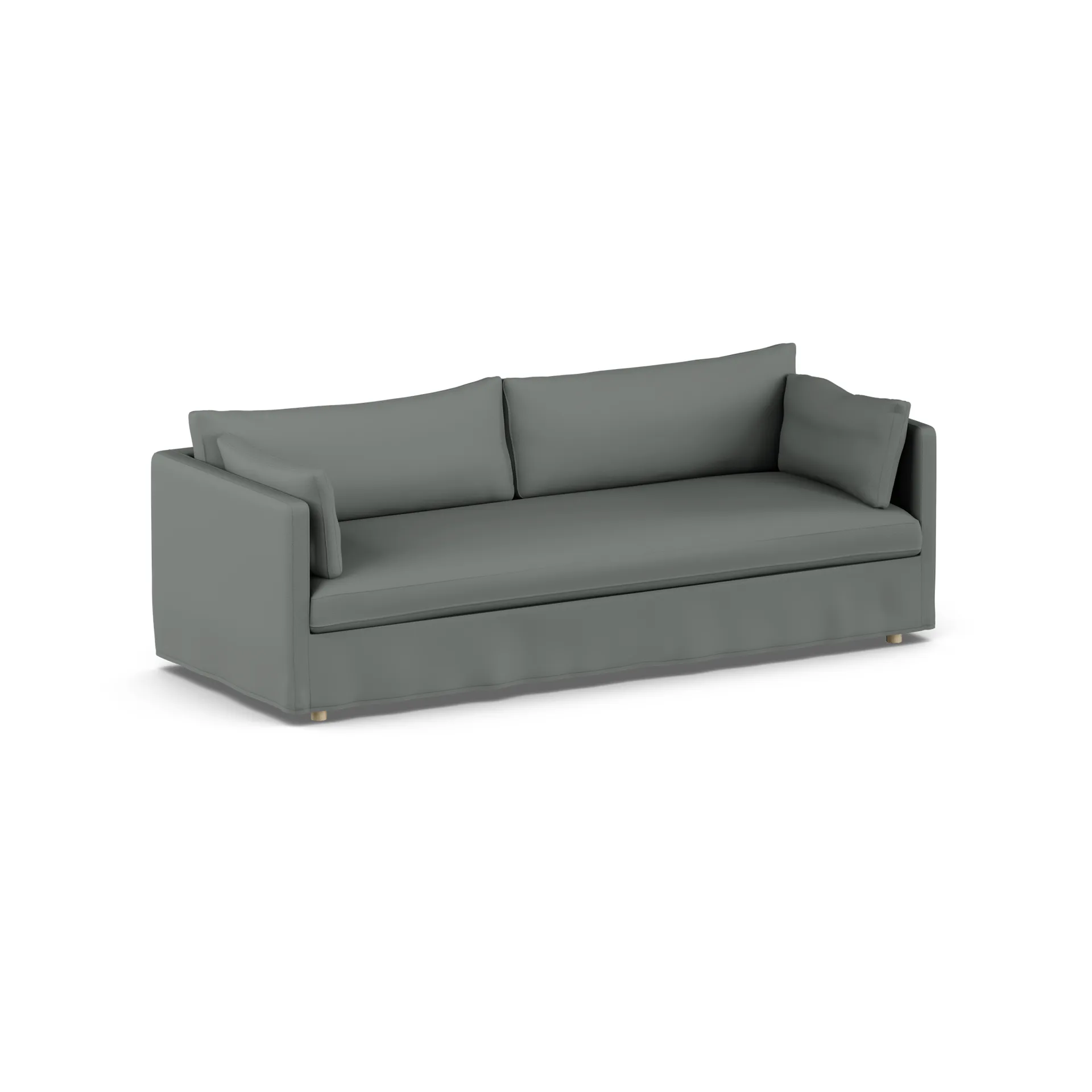 Sofá Linnevik, Caleido grey 1240-roble blanco aceitado, 4 plazas, con faldón 1898