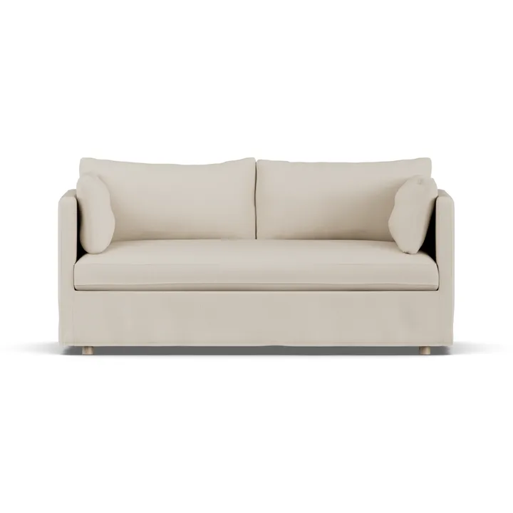 Sofá Linnevik - Jump Beige 1956-roble blanco aceitado, 2 plazas, con faldón - 1898