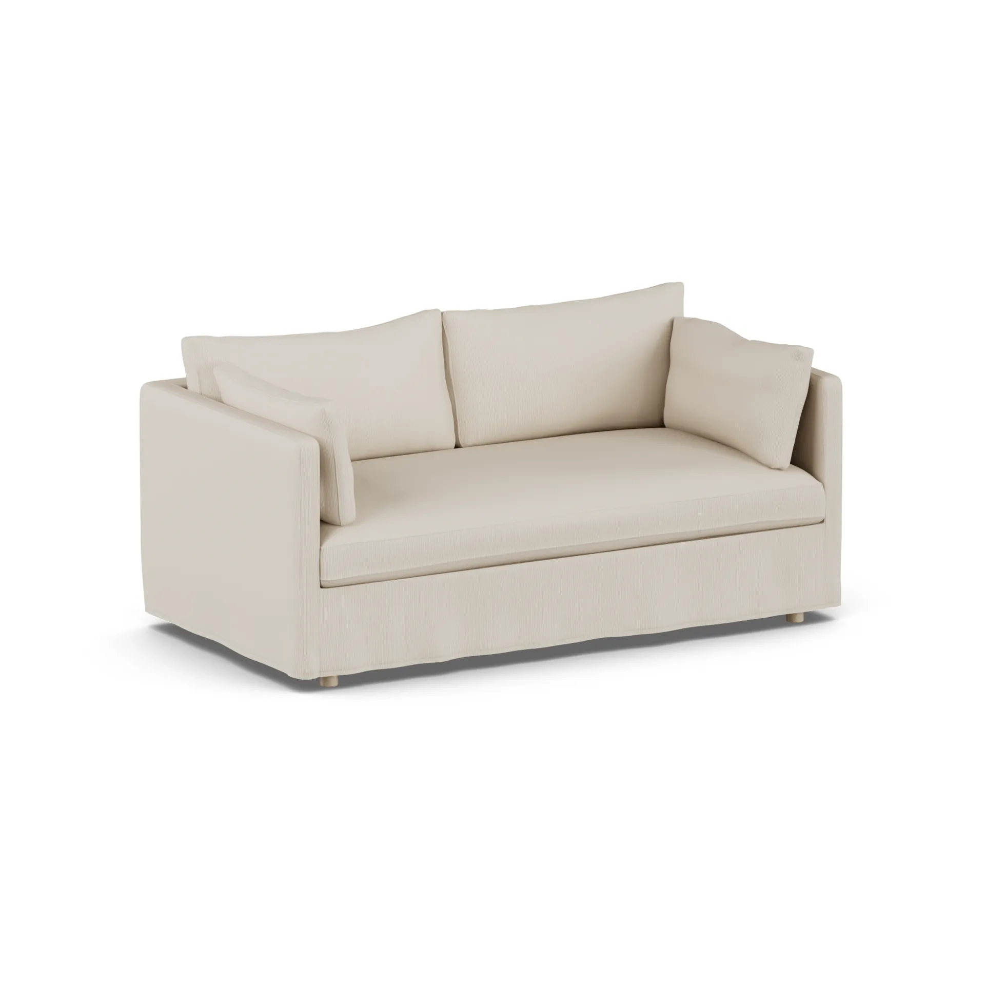 Sofá Linnevik, Jump Beige 1956-roble blanco aceitado, 2 plazas, con faldón 1898