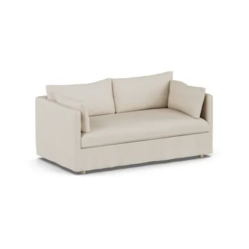 Sofá Linnevik - Jump Beige 1956-roble blanco aceitado, 2 plazas, con faldón - 1898