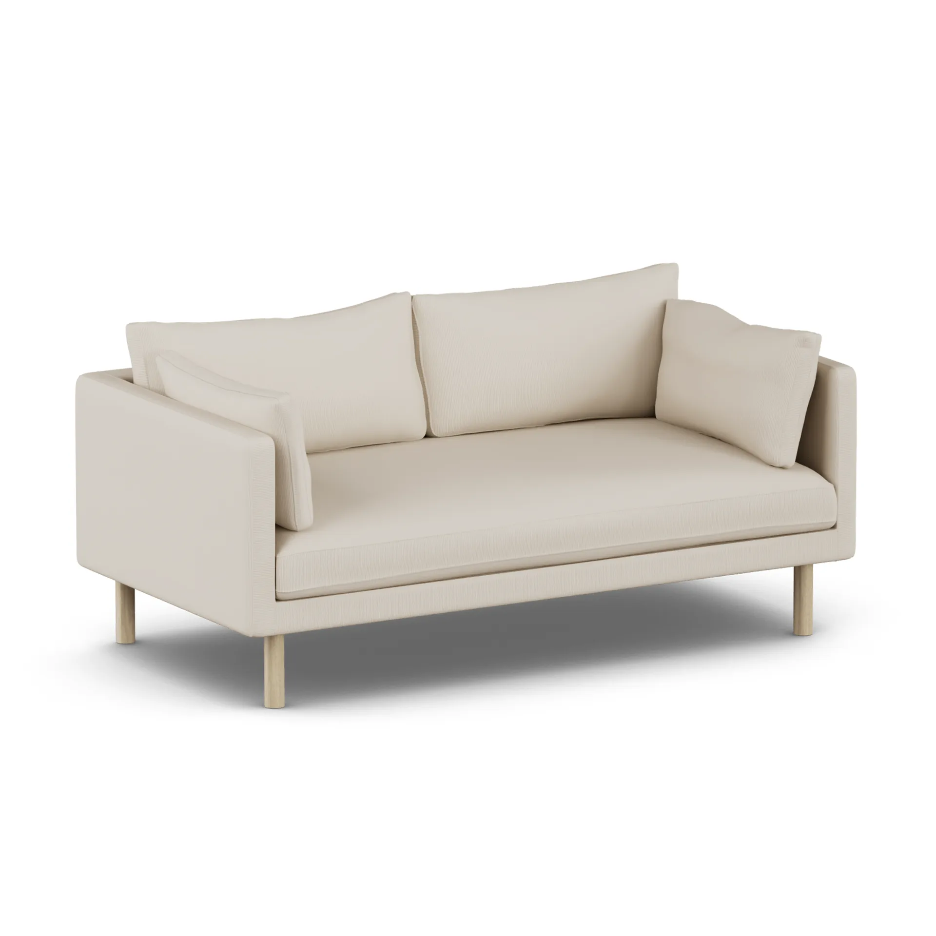 Sofá Linnevik, Jump Beige 1956-roble blanco aceitado, 2 plazas, sin faldón 1898