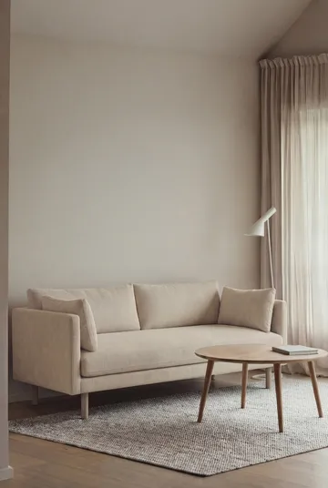 Sofá Linnevik - Jump Beige 1956-roble blanco aceitado, 2 plazas, sin faldón - 1898