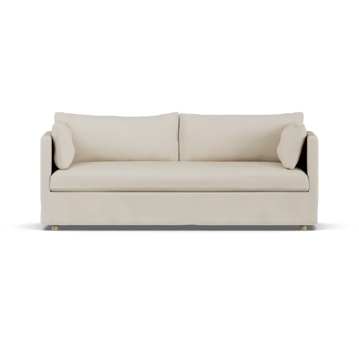 Sofá Linnevik - Jump Beige 1956-roble blanco aceitado, 3 plazas, con faldón - 1898