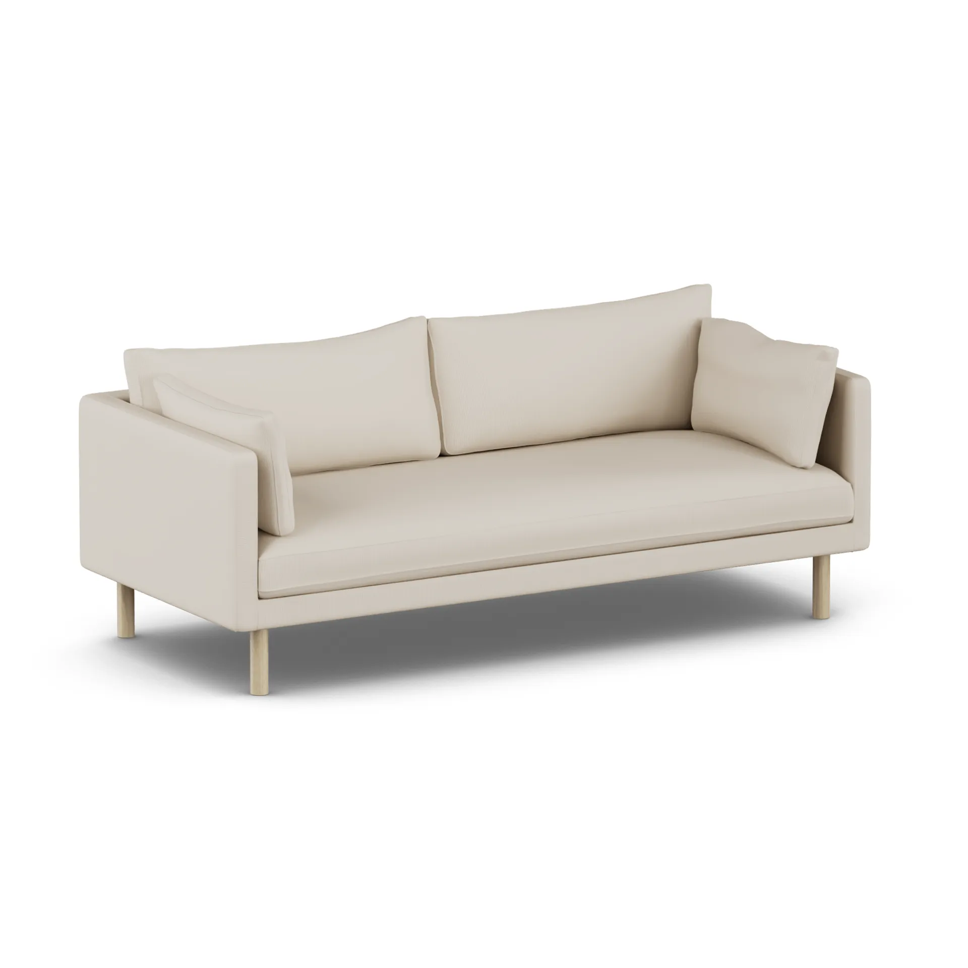 Sofá Linnevik, Jump Beige 1956-roble blanco aceitado, 3 plazas, sin faldón 1898