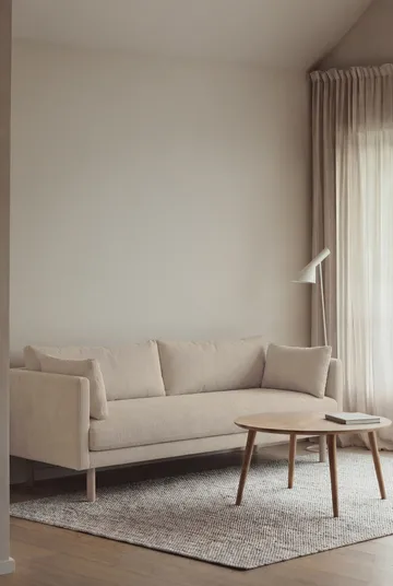 Sofá Linnevik - Jump Beige 1956-roble blanco aceitado, 3 plazas, sin faldón - 1898