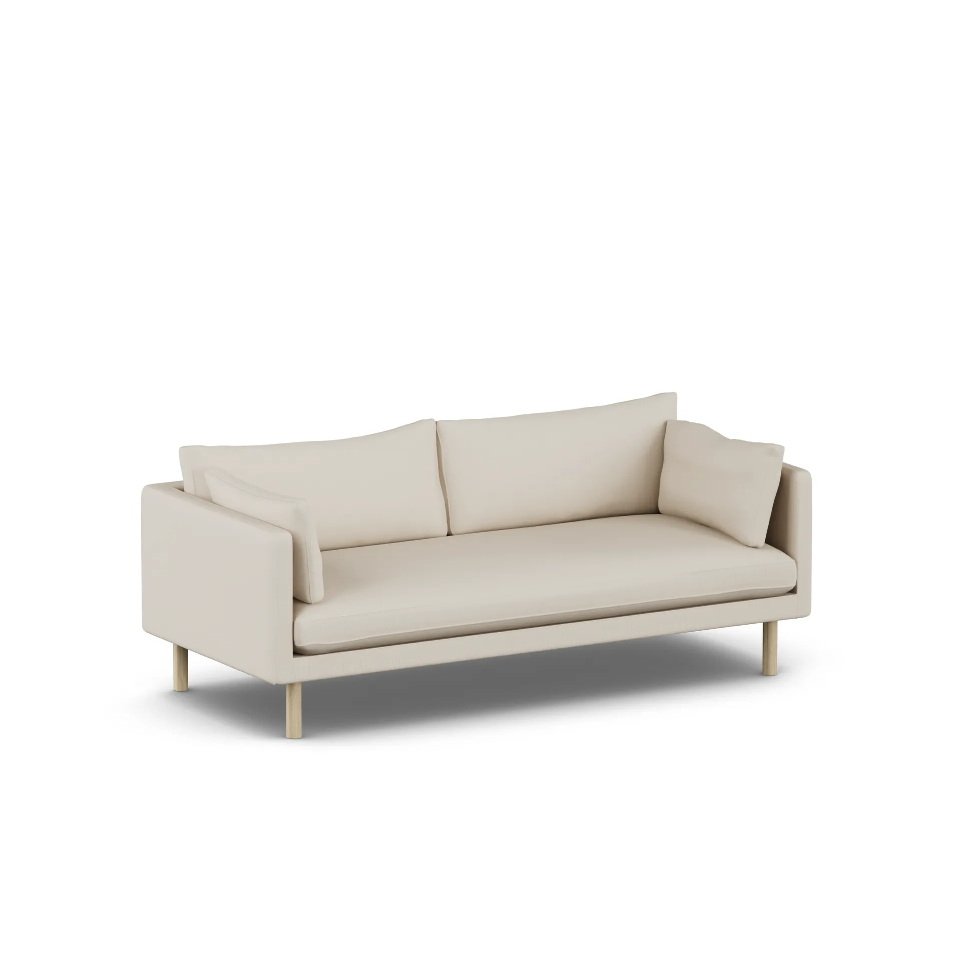 Sofá Linnevik, Jump Beige 1956-roble blanco aceitado, 3 plazas 1898