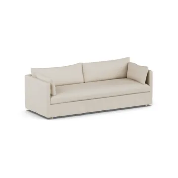 Sofá Linnevik - Jump Beige 1956-roble blanco aceitado, 4 plazas, con faldón - 1898