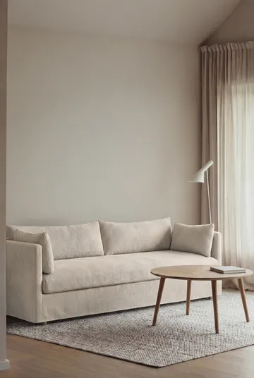 Sofá Linnevik - Jump Beige 1956-roble blanco aceitado, 4 plazas, con faldón - 1898