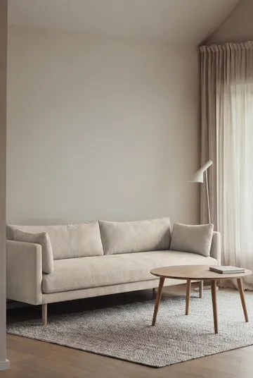 Sofá Linnevik - Jump Beige 1956-roble blanco aceitado, 4 plazas, sin faldón - 1898
