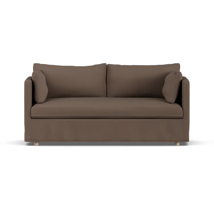 Sofá Linnevik - Jump brown 1955-roble blanco aceitado, 2 plazas, con faldón - 1898