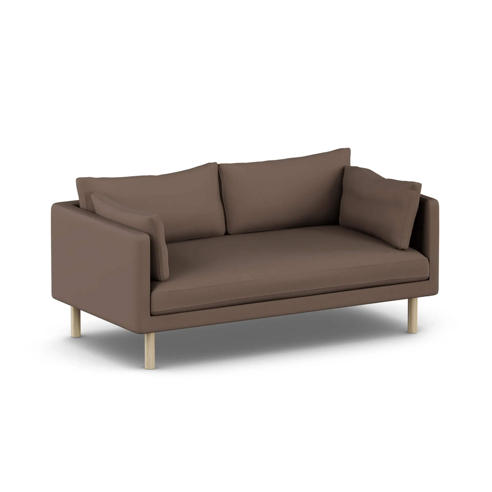 Sofá Linnevik, Jump Brown 1955-roble blanco aceitado, 2 plazas, sin faldón 1898