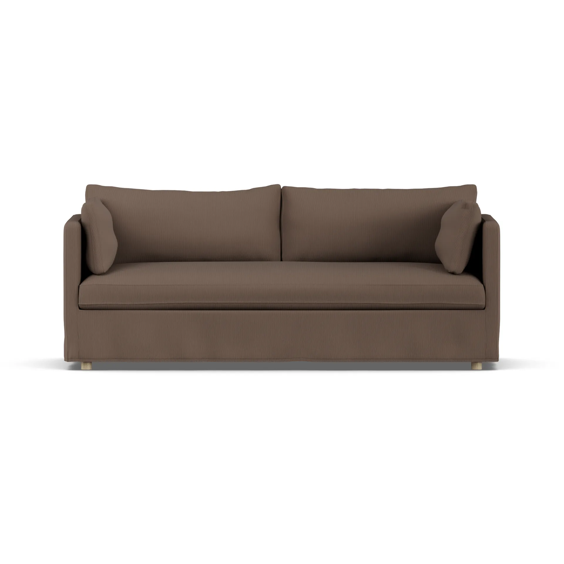 Sofá Linnevik, Jump brown 1955-roble blanco aceitado, 3 plazas, con faldón 1898