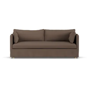 Sofá Linnevik - Jump brown 1955-roble blanco aceitado, 3 plazas, con faldón - 1898