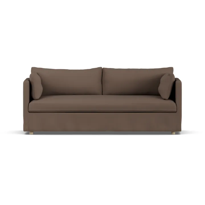 Sofá Linnevik - Jump brown 1955-roble blanco aceitado, 3 plazas, con faldón - 1898