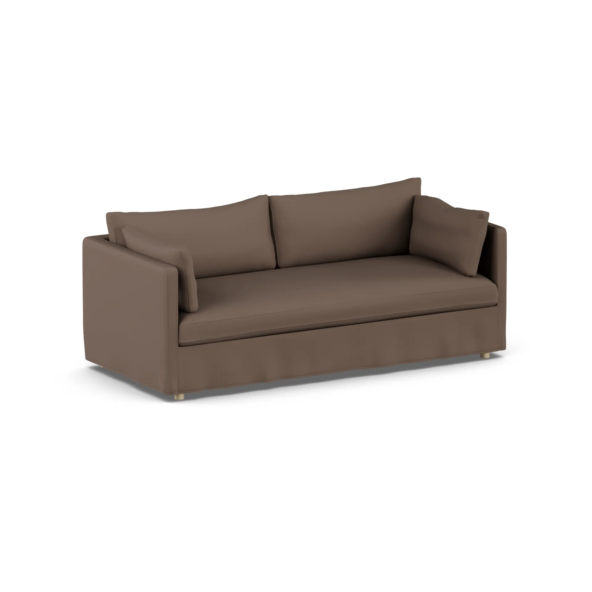 Sofá Linnevik, Jump brown 1955-roble blanco aceitado, 3 plazas, con faldón 1898