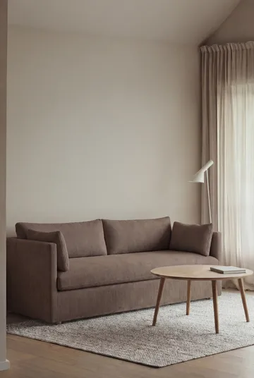 Sofá Linnevik - Jump brown 1955-roble blanco aceitado, 3 plazas, con faldón - 1898