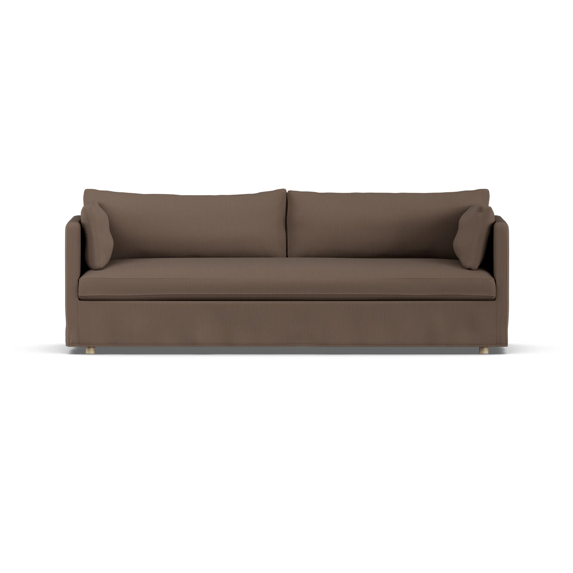 Sofá Linnevik, Jump brown 1955-roble blanco aceitado, 4 plazas, con faldón 1898