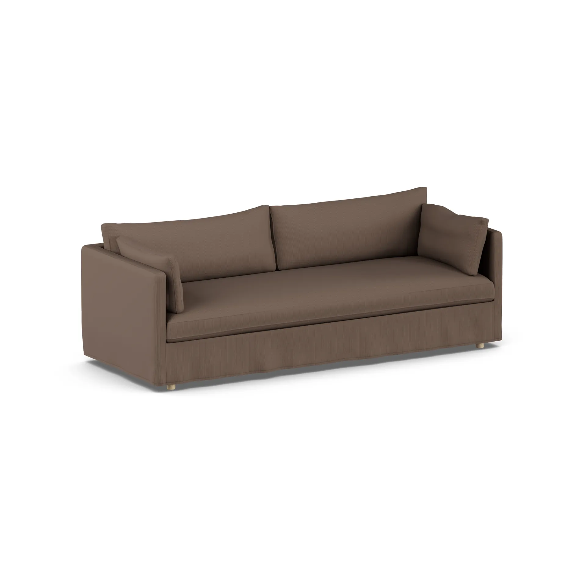 Sofá Linnevik, Jump brown 1955-roble blanco aceitado, 4 plazas, con faldón 1898