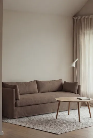 Sofá Linnevik - Jump brown 1955-roble blanco aceitado, 4 plazas, con faldón - 1898