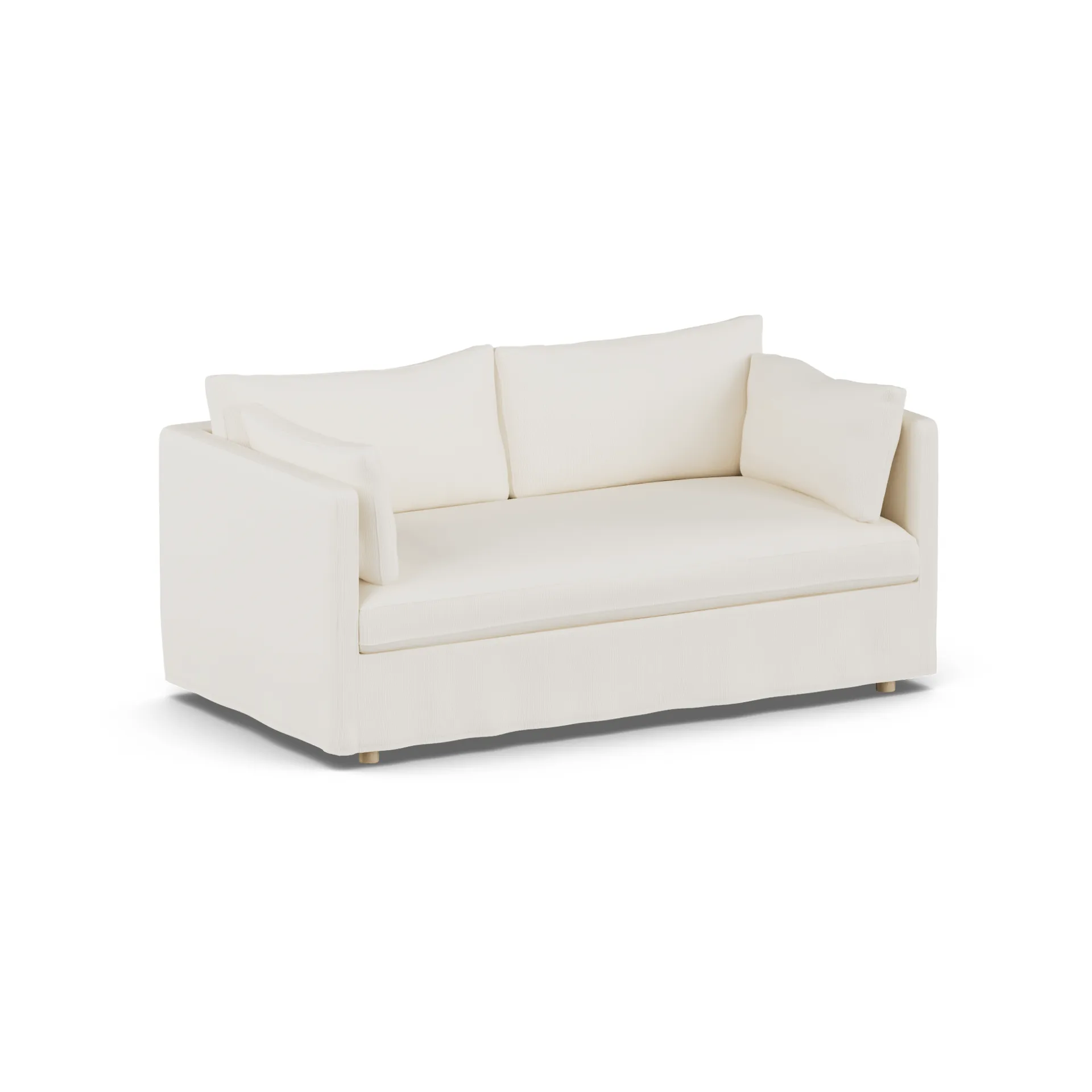Sofá Linnevik, Jump off white 1954-roble blanco aceitado, 2 plazas, con faldón 1898