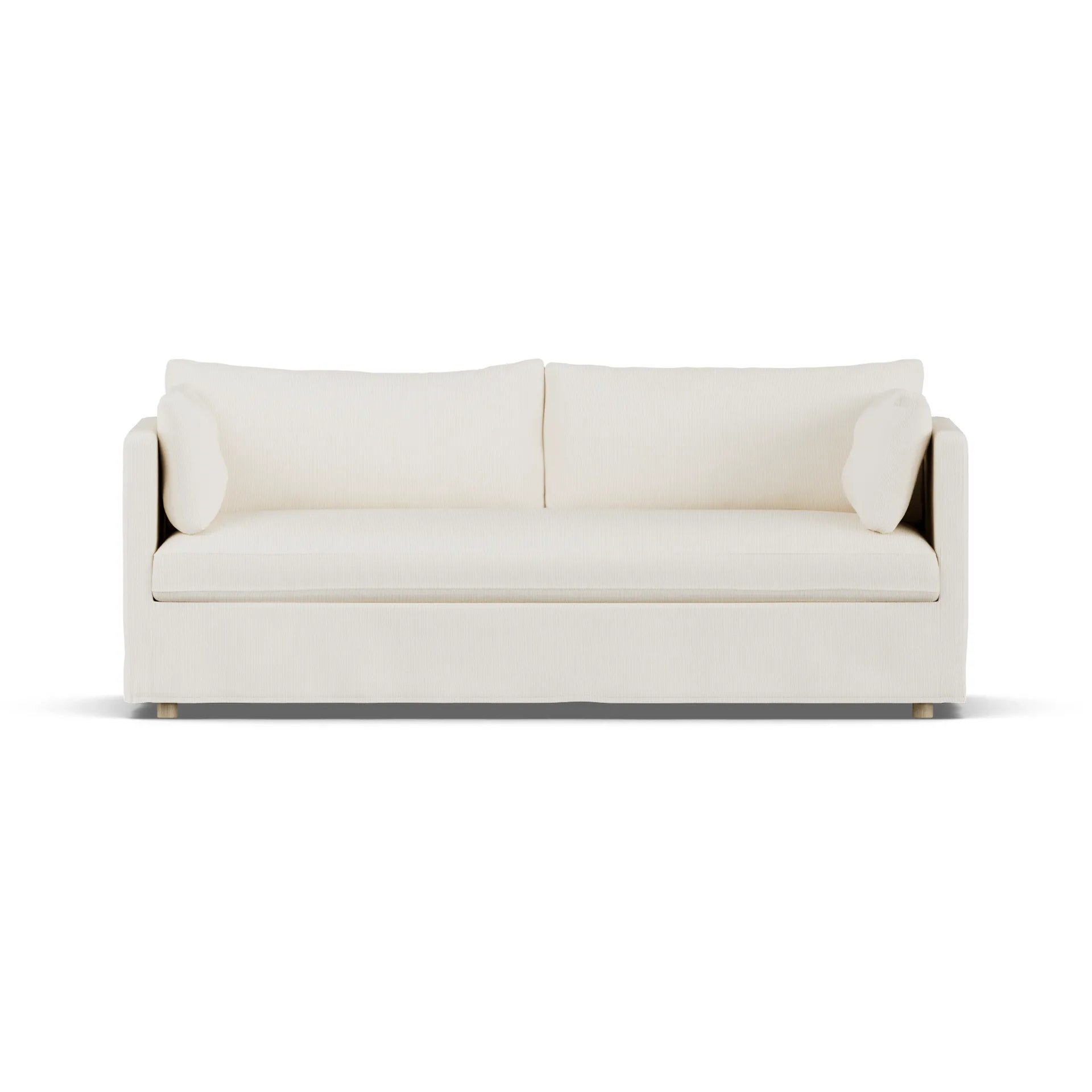 Sofá Linnevik, Jump off white 1954-roble blanco aceitado, 3 plazas, con faldón 1898