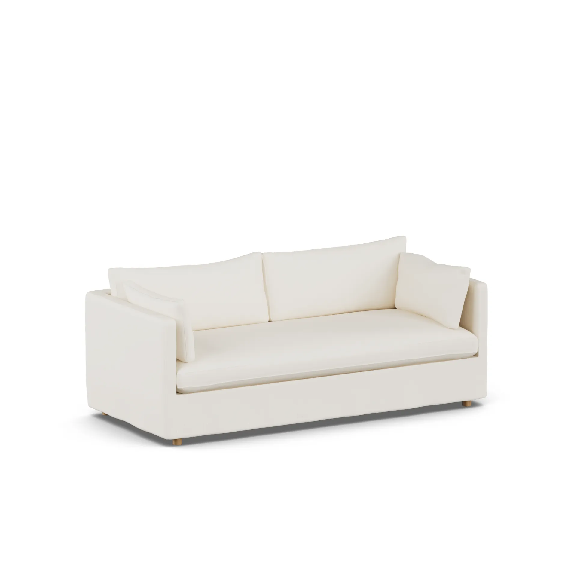 Sofá Linnevik, Jump off white 1954-roble blanco aceitado, 3 plazas, con faldón 1898
