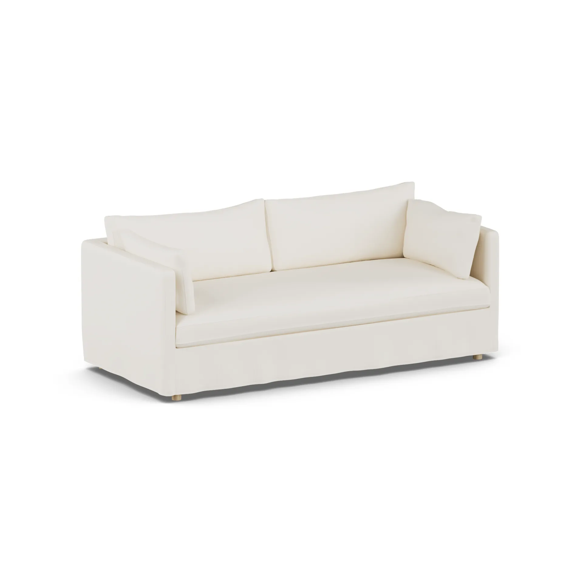 Sofá Linnevik, Jump off white 1954-roble blanco aceitado, 3 plazas, con faldón 1898