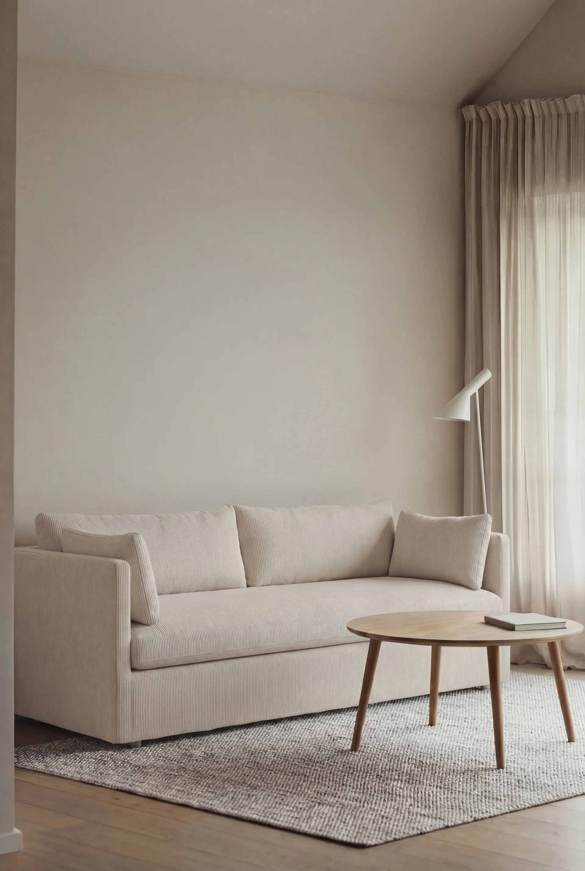 Sofá Linnevik, Jump off white 1954-roble blanco aceitado, 3 plazas, con faldón 1898