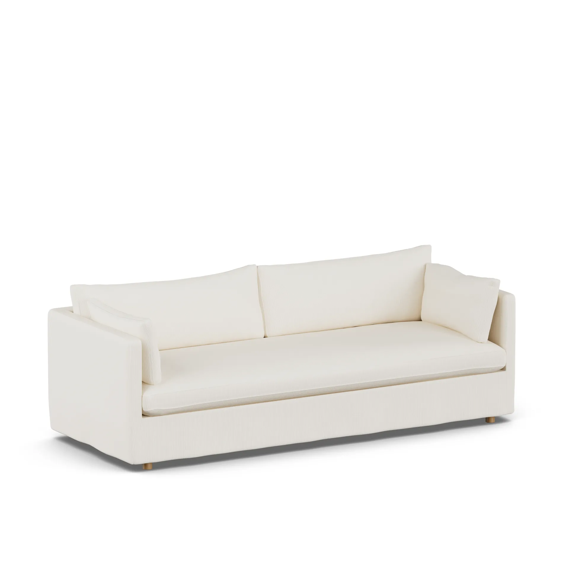 Sofá Linnevik, Jump off white 1954-roble blanco aceitado, 4 plazas, con faldón 1898