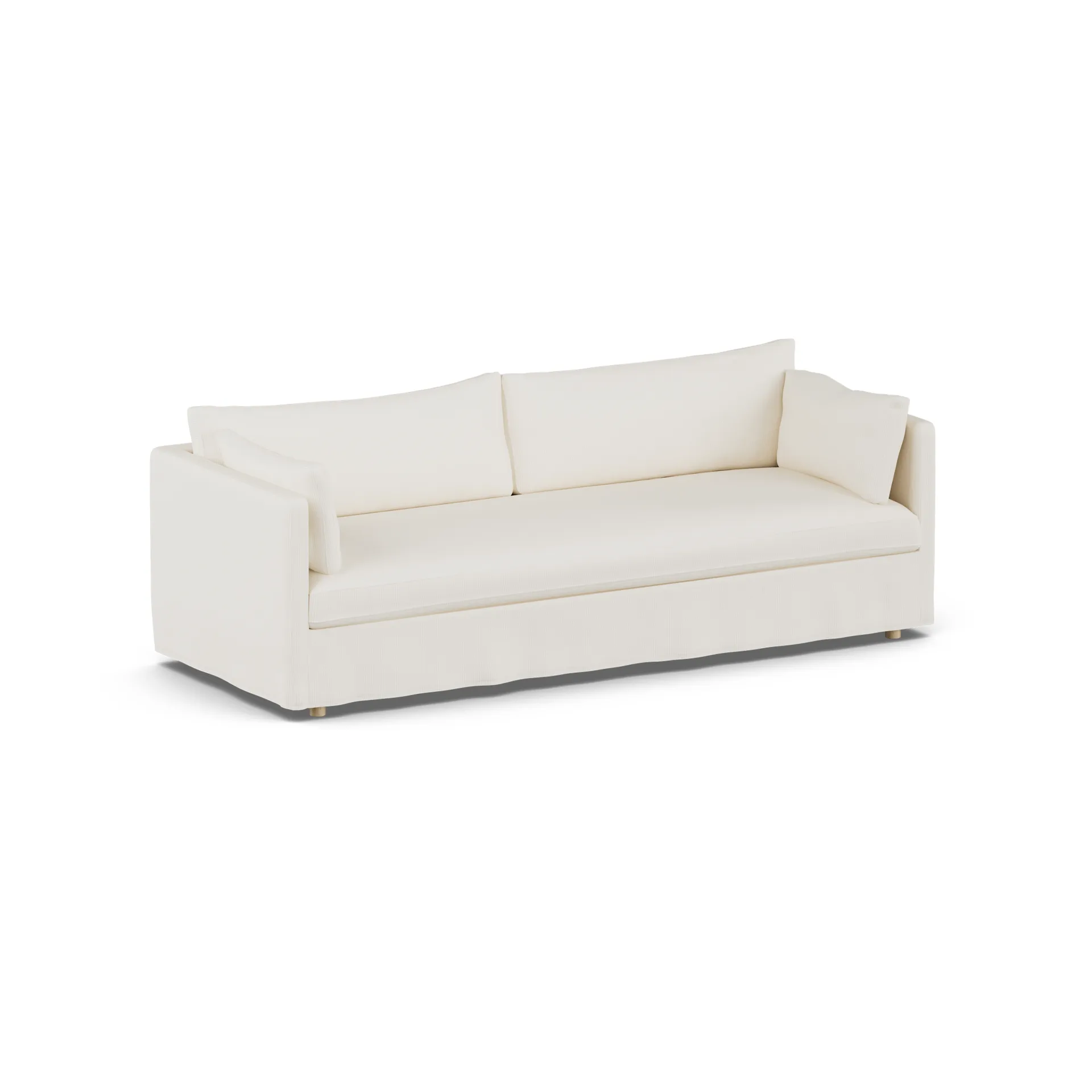 Sofá Linnevik, Jump off white 1954-roble blanco aceitado, 4 plazas, con faldón 1898