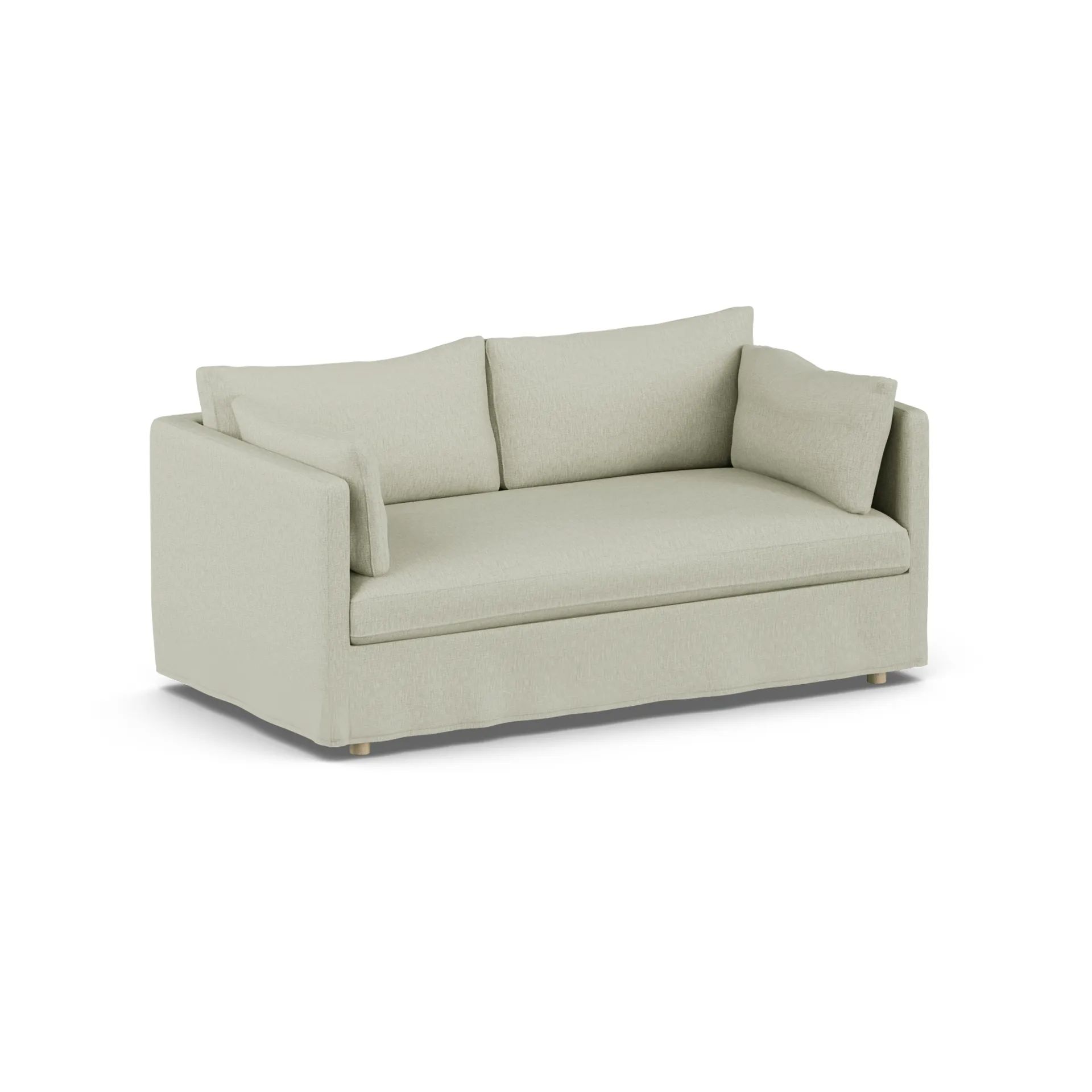 Sofá Linnevik, Luiza Beige 3981-roble blanco aceitado, 2 plazas, con faldón 1898