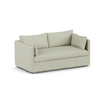 Sofá Linnevik - Luiza Beige 3981-roble blanco aceitado, 2 plazas, con faldón - 1898