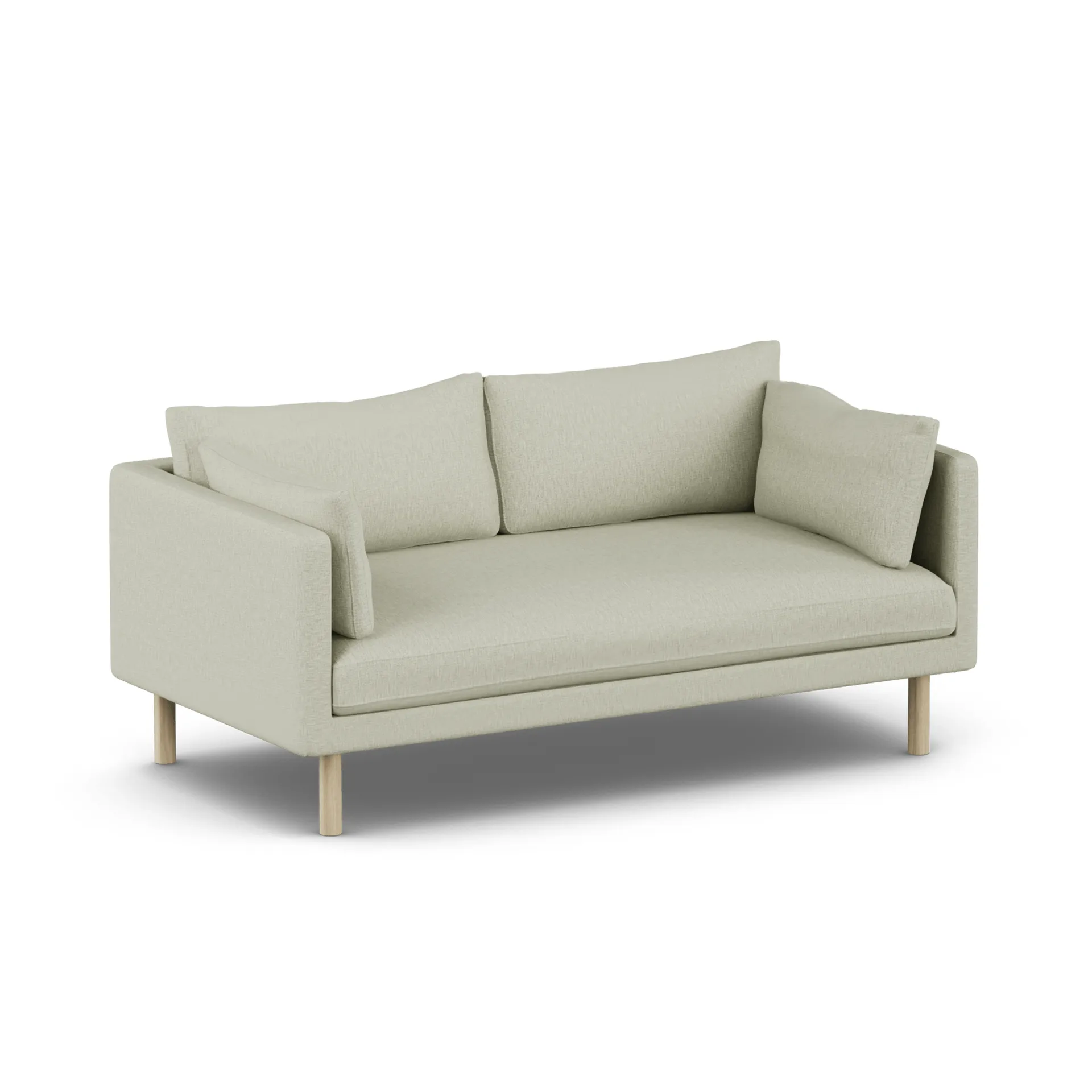 Sofá Linnevik, Luiza Beige 3981-roble blanco aceitado, 2 plazas, sin faldón 1898