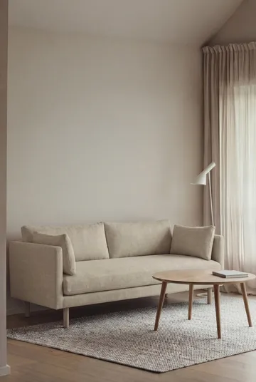 Sofá Linnevik - Luiza Beige 3981-roble blanco aceitado, 2 plazas, sin faldón - 1898