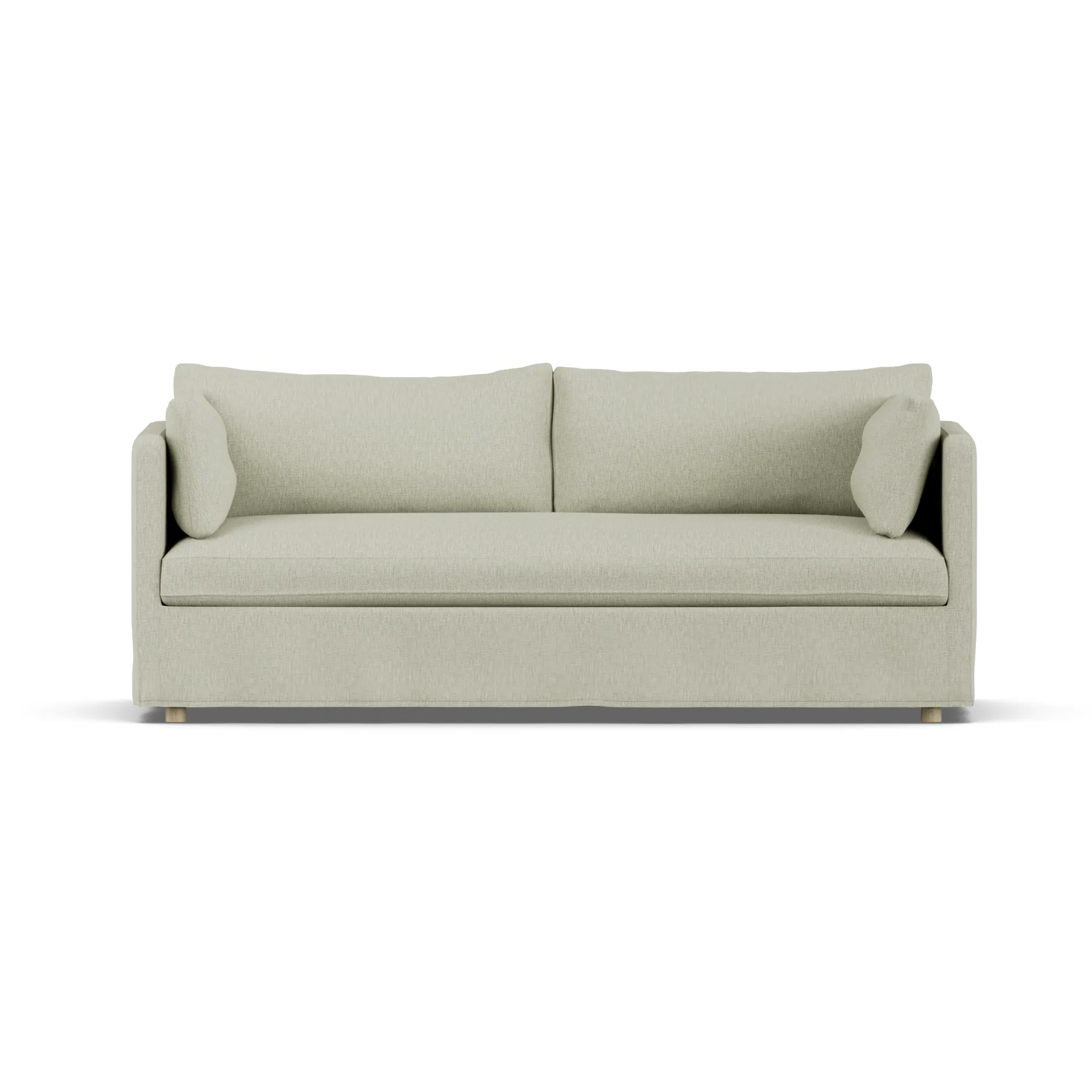 Sofá Linnevik, Luiza Beige 3981-roble blanco aceitado, 3 plazas, con faldón 1898