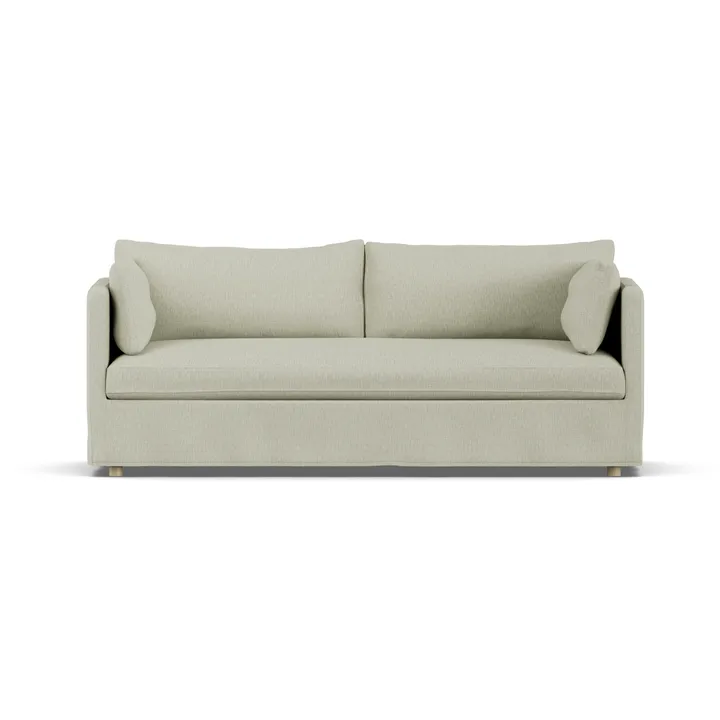 Sofá Linnevik - Luiza Beige 3981-roble blanco aceitado, 3 plazas, con faldón - 1898